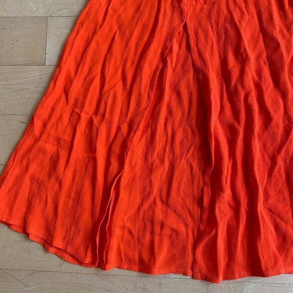 𝅺SOCIALITE BNWOT Orange Front Side Slit Midi Skirt Sz Small - Picture 3 of 7